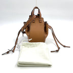 Pre-Owned drawstring hammock mini Handbag Shoulder bag Brown Leather Gold LOEWE