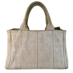 Pre-Owned CANAPA Kanapa tote bag white Denim Gold 1BG642 PRADA