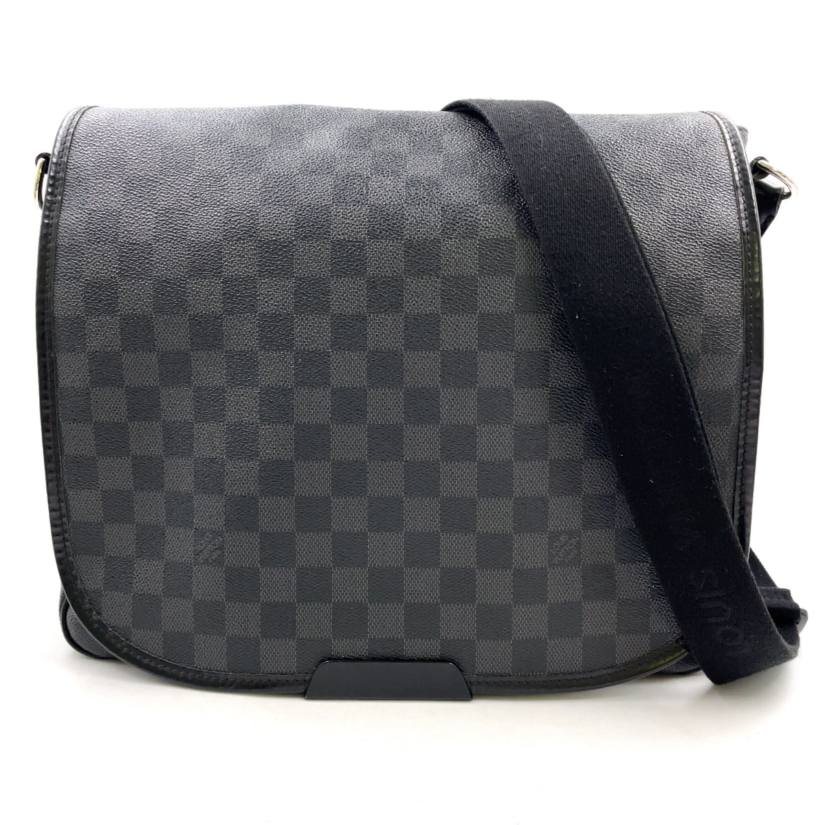 Pre-Owned Daniel MM Damier Graphite Shoulder bag black Leather PVC Silver N58029 LOUIS VUITTON