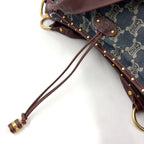 Pre-Owned bitter sweet Handbag Brown blue Leather Denim Gold CELINE