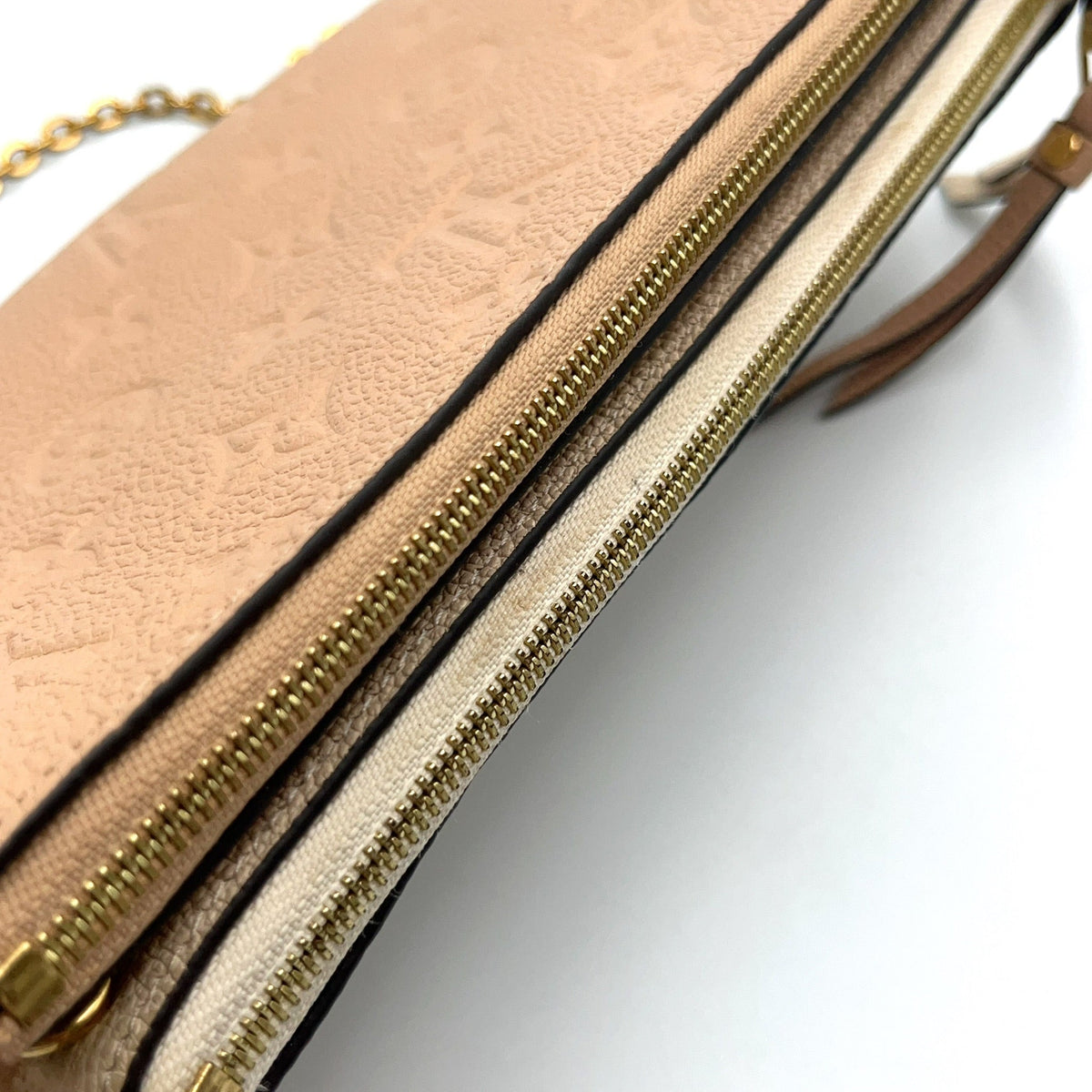 Pre-Owned Pochette Double zip monogram Amplant Shoulder bag off white pink beige Leather Gold M63919 LOUIS VUITTON