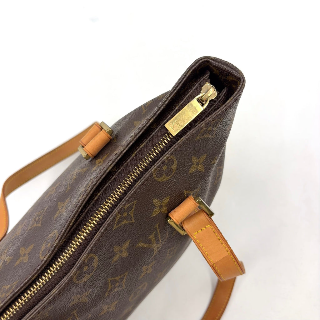 Pre-Owned Cabas Piano monogram tote bag Brown light brown Leather PVC Gold M51148 LOUIS VUITTON