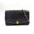 Pre-Owned matelasse Diana Flap Serial number starting with 2 Shoulder bag black lambskin Gold A01165  CHANEL