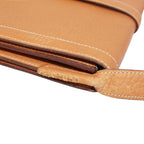 Pre-Owned Gallopard Shoulder bag Brown fjord leather Gold HERMES