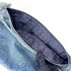 Pre-Owned coco mark Serial number starting with 7 one shoulder bag blue Denim Plastic Silver CHANEL