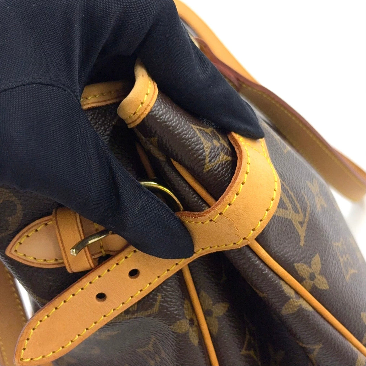 Pre-Owned Batignolles Horizontal monogram tote bag Brown light brown Leather PVC Gold M51154 LOUIS VUITTON