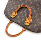 Pre-Owned Alma PM monogram Handbag Brown Leather PVC Gold M51130 LOUIS VUITTON