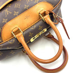 Pre-Owned Deauville Bowling Vanity monogram Handbag Brown light brown Leather PVC Gold M47270 LOUIS VUITTON