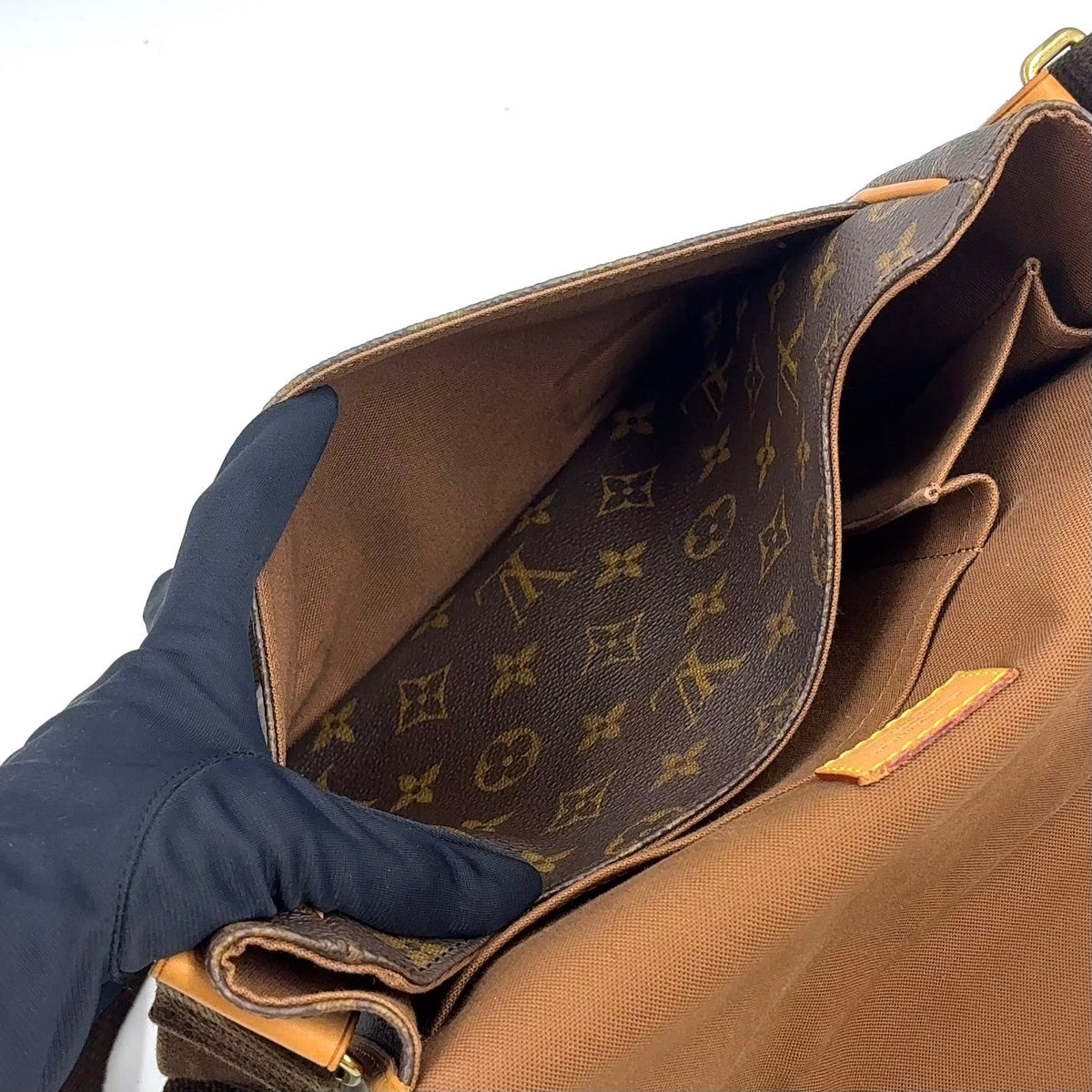 Pre-Owned Boss PM monogram macassar Shoulder bag Brown PVC Gold M56717 LOUIS VUITTON