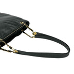 Pre-Owned V-stitch chain Shoulder bag black Grained Calfskin Gold CHANEL
