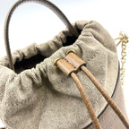 Pre-Owned 5AC Mini bucket bag Shoulder bag Brown Leather Canvas Gold S56WG0164 P4348 T2281 Maison Margiela