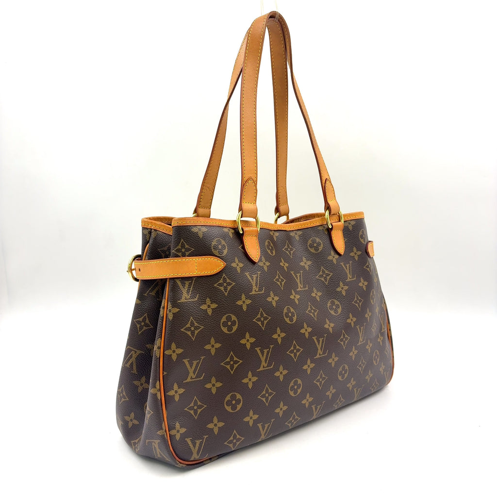 Pre-Owned Batignolles Horizontal monogram tote bag Brown Leather PVC Gold M51154 LOUIS VUITTON