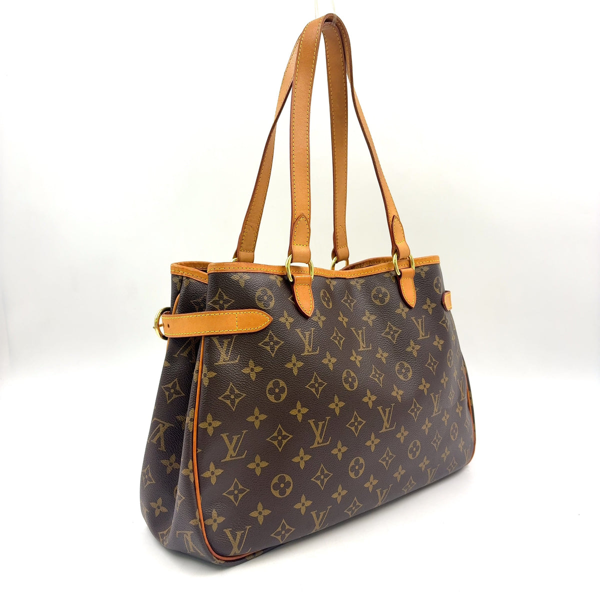 Pre-Owned Batignolles Horizontal monogram tote bag Brown Leather PVC Gold M51154 LOUIS VUITTON