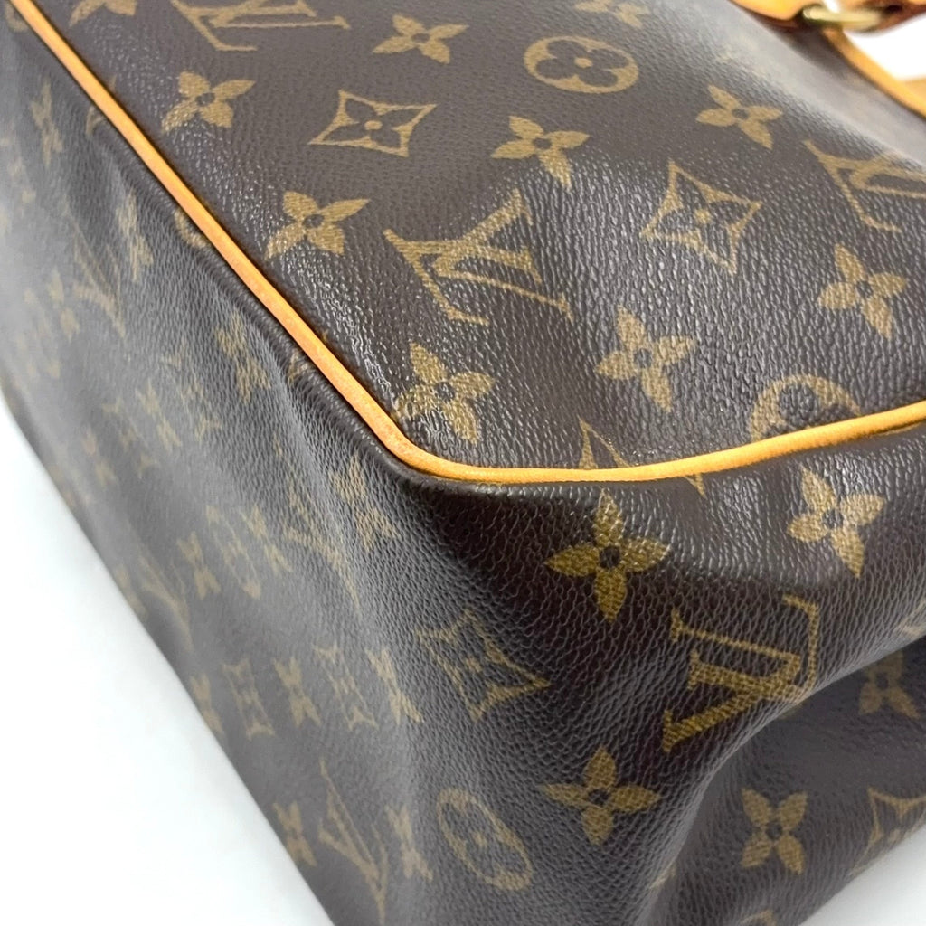 Pre-Owned Batignolles monogram Handbag Brown Leather PVC Gold M51156 LOUIS VUITTON