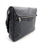 Pre-Owned Daniel MM Damier Graphite Shoulder bag black Leather PVC Silver N58029 LOUIS VUITTON