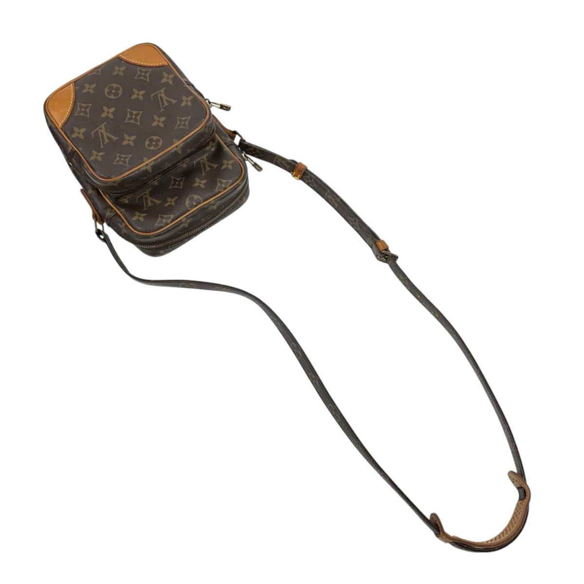 Pre-Owned Amazon monogram Shoulder bag Brown Leather PVC Gold M45236 LOUIS VUITTON