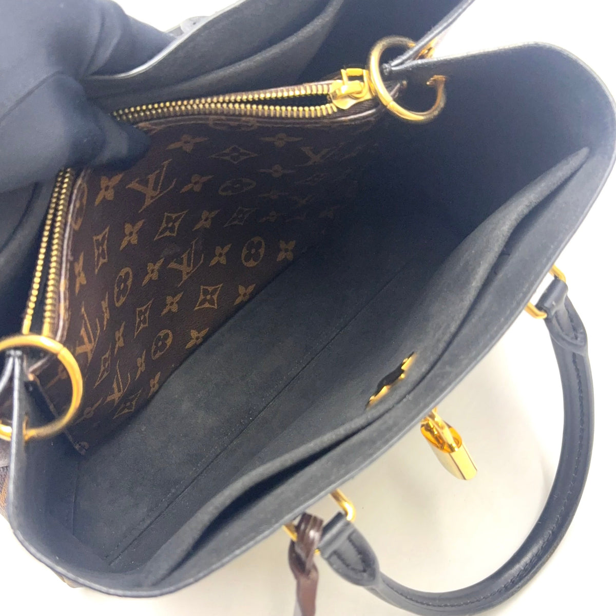 Pre-Owned flower tote monogram Shoulder strap not included Handbag Brown black Leather PVC Gold M43550 LOUIS VUITTON