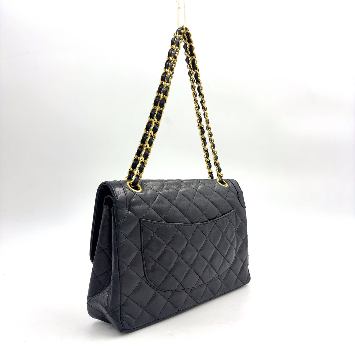 Pre-Owned Paris exclusive matelasse double flap 6-digit serial number Shoulder bag black lambskin Gold CHANEL