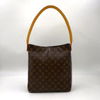 Pre-Owned Looping GM monogram Shoulder bag Brown Leather PVC Gold M51145 LOUIS VUITTON