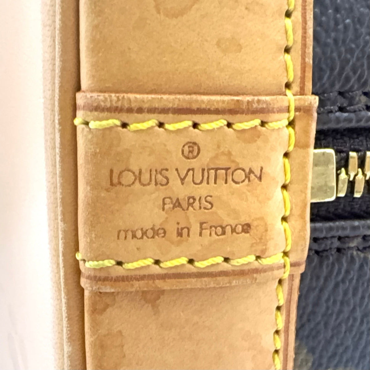 Pre-Owned Alma PM monogram Handbag Brown light brown Leather PVC Gold M51130 LOUIS VUITTON