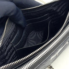 Pre-Owned diagram NAPPA IMPUNTURE chain shoulder bag black Leather Silver 1DH010 PRADA