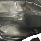 Pre-Owned V-stitch chain Shoulder bag black Grained Calfskin Gold CHANEL
