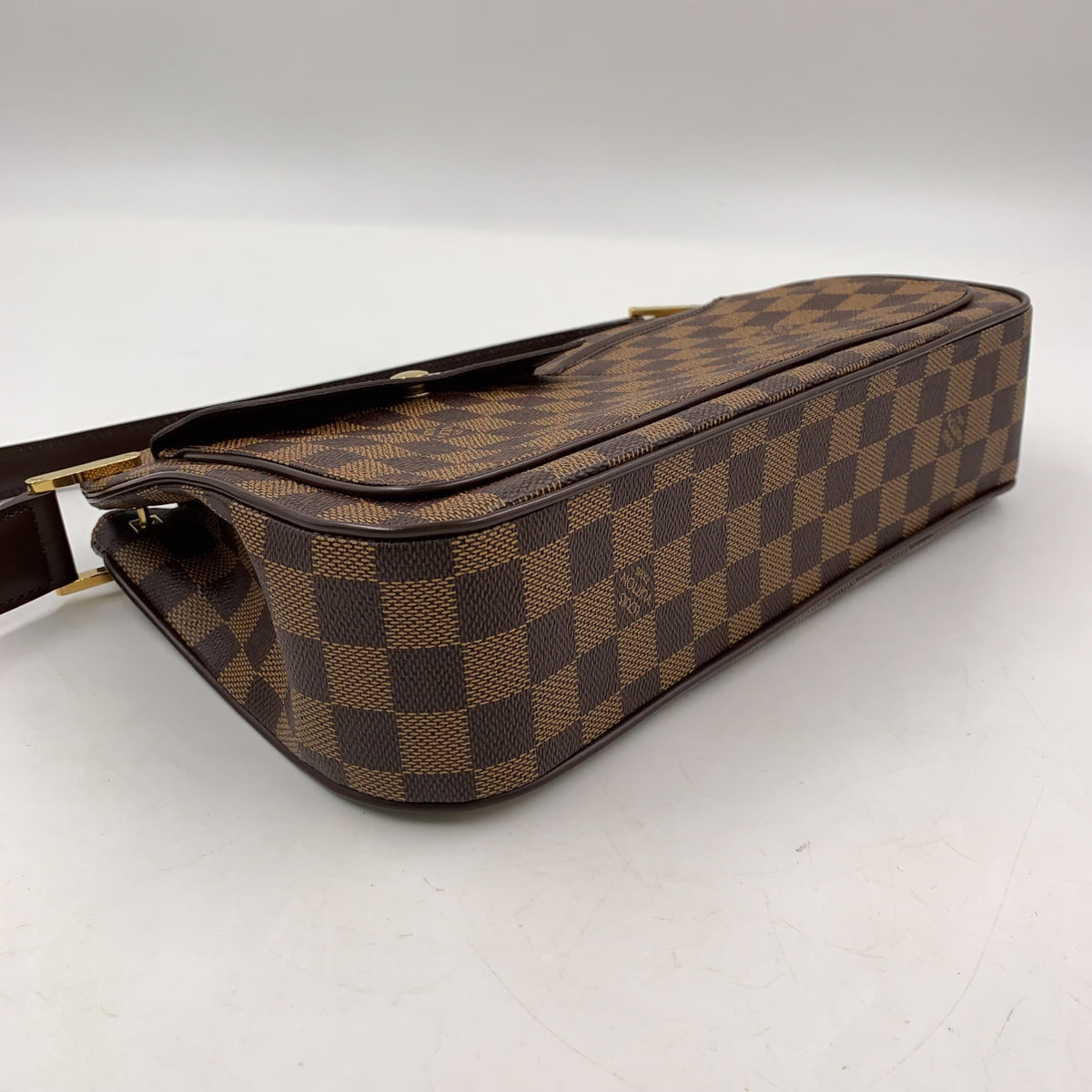 Pre-Owned Aubagne Damier  ebene Shoulder bag Brown PVC Gold N51129 LOUIS VUITTON