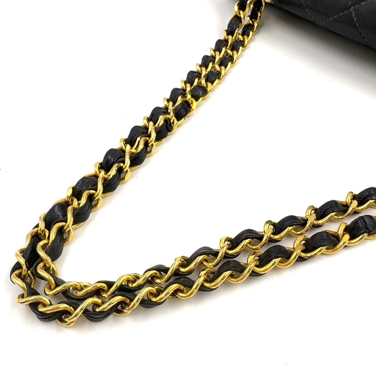 Pre-Owned Paris exclusive matelasse double flap 6-digit serial number Shoulder bag black lambskin Gold CHANEL