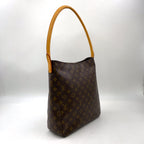 Pre-Owned Looping GM monogram Shoulder bag Brown Leather PVC Gold M51145 LOUIS VUITTON
