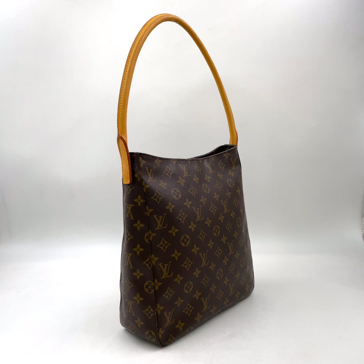 Pre-Owned Looping GM monogram Shoulder bag Brown Leather PVC Gold M51145 LOUIS VUITTON