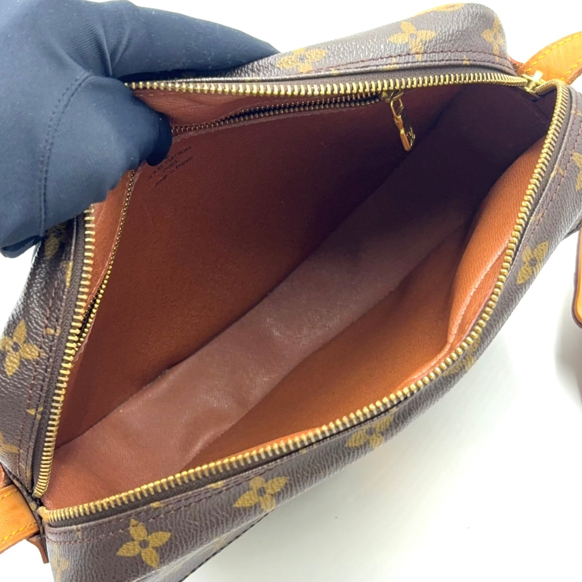 Pre-Owned Genefille GM monogram Shoulder bag Brown light brown Leather PVC Gold M51225 LOUIS VUITTON