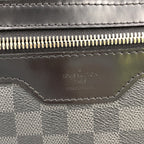 Pre-Owned Daniel MM Damier Graphite Shoulder bag black Leather PVC Silver N58029 LOUIS VUITTON