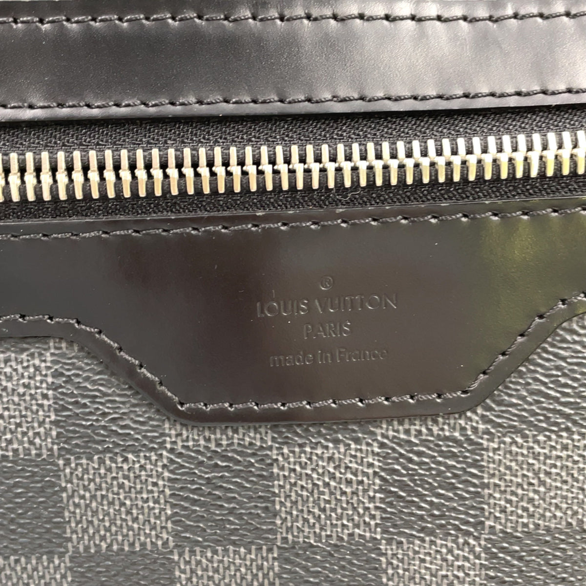 Pre-Owned Daniel MM Damier Graphite Shoulder bag black Leather PVC Silver N58029 LOUIS VUITTON