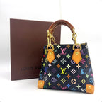 Pre-Owned Audra monogram multicolor Noir Handbag Brown black Leather PVC Gold M40048 LOUIS VUITTON