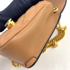 Pre-Owned Deco mini quilting chain Shoulder bag beige Leather Gold 741457 GUCCI