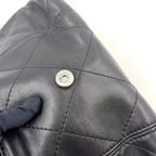 Pre-Owned diamond stitch 14-series serial number chain shoulder bag black lambskin Silver CHANEL