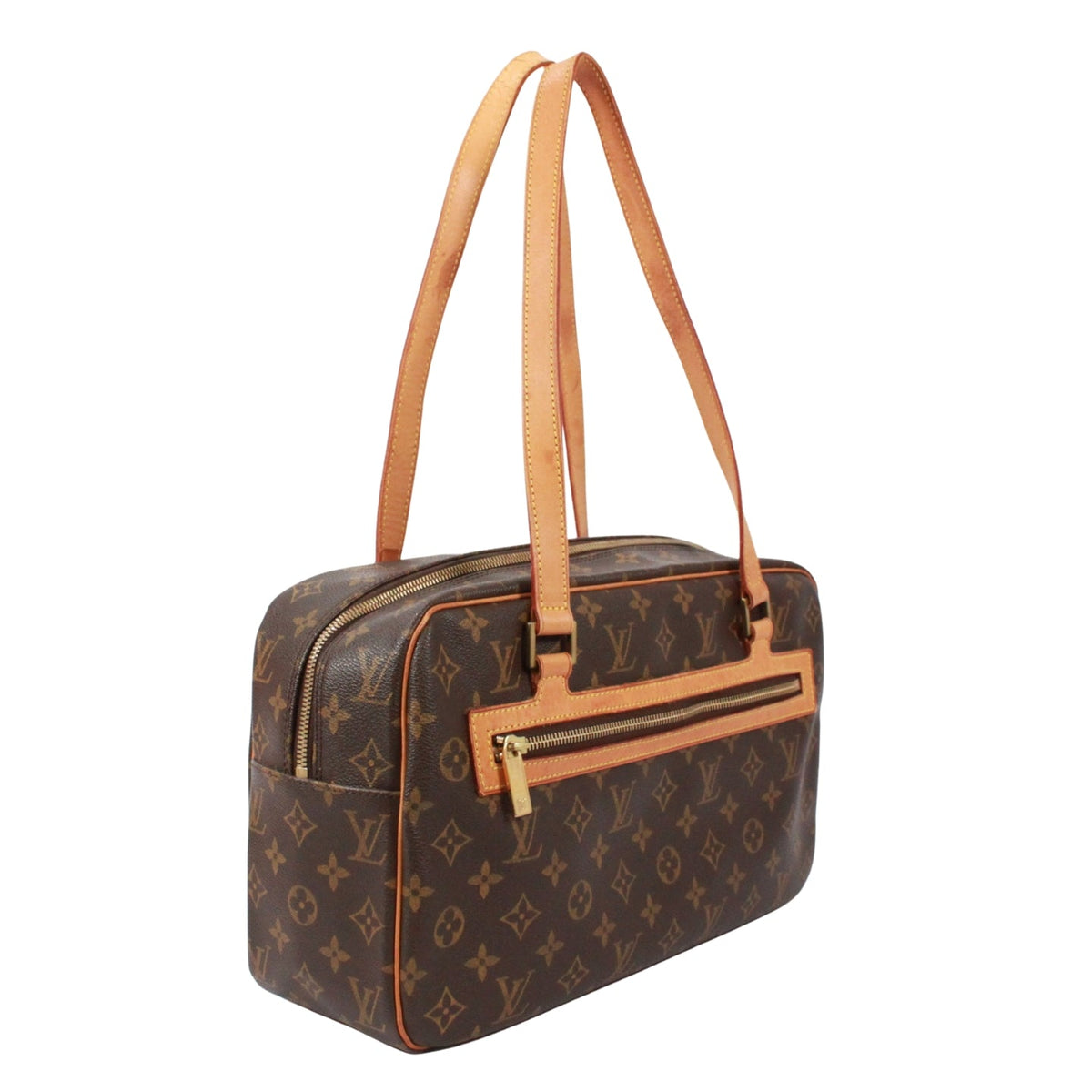 Pre-Owned Cite GM monogram Shoulder bag Brown Leather PVC Gold M51181 LOUIS VUITTON