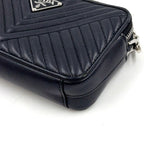 Pre-Owned diagram NAPPA IMPUNTURE chain shoulder bag black Leather Silver 1DH010 PRADA
