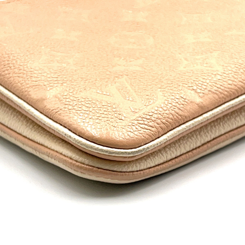 Pre-Owned Pochette Double zip monogram Amplant Shoulder bag off white pink beige Leather Gold M63919 LOUIS VUITTON