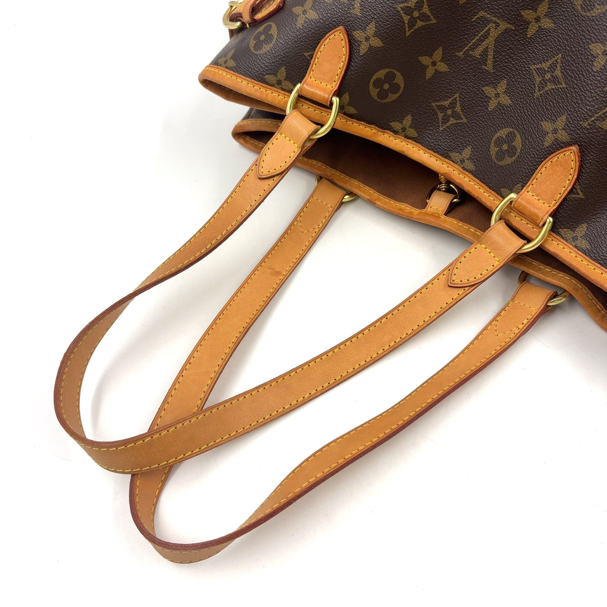 Pre-Owned Batignolles Horizontal monogram tote bag Brown Leather PVC Gold M51154 LOUIS VUITTON