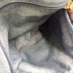 Pre-Owned bitter sweet Handbag Brown blue Leather Denim Gold CELINE