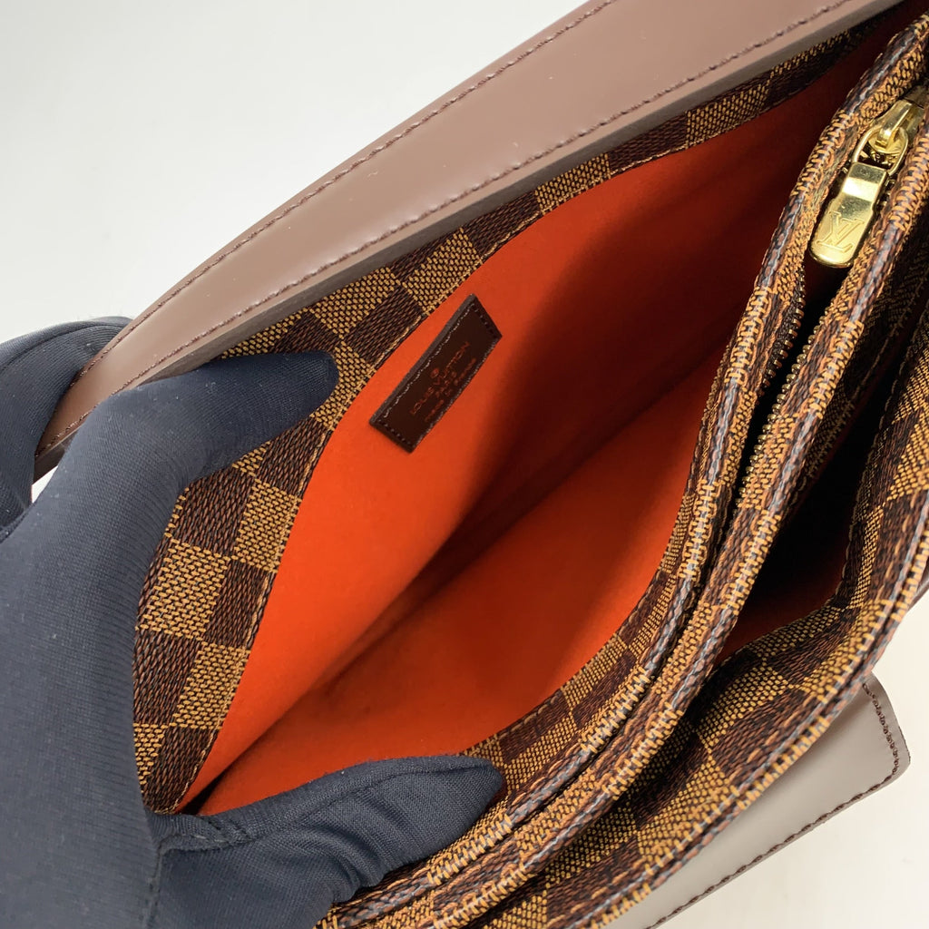 Pre-Owned Aubagne Damier  ebene Shoulder bag Brown PVC Gold N51129 LOUIS VUITTON