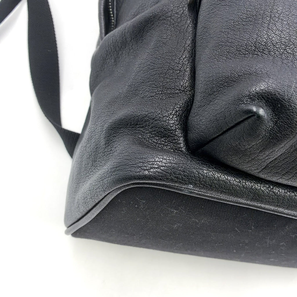 Pre-Owned city Leather Backpack black Leather Silver SAINT LAURENT PARIS