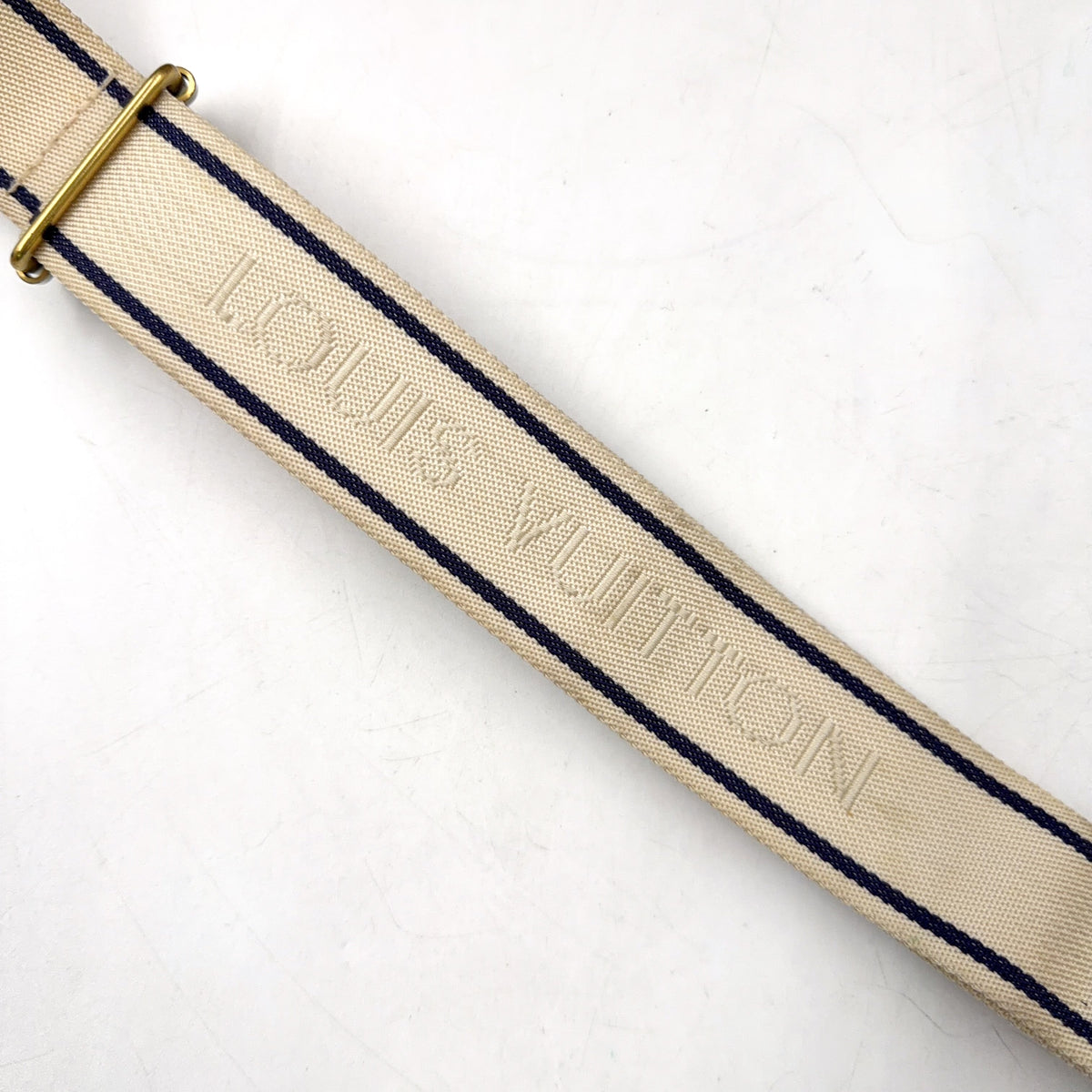 Pre-Owned Naviglio Damier Azur Shoulder bag beige white Leather PVC Gold N51189 LOUIS VUITTON