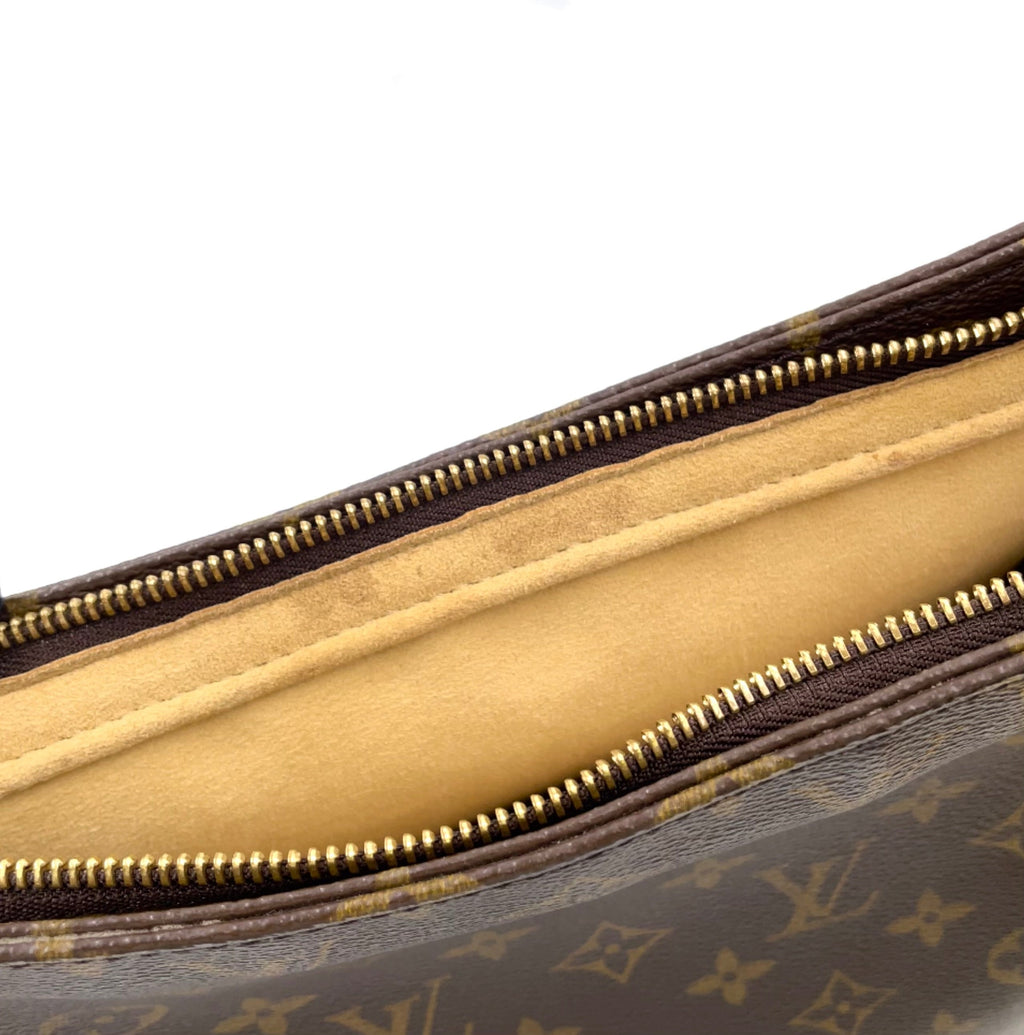 Pre-Owned Looping GM monogram Shoulder bag Brown Leather PVC Gold M51145 LOUIS VUITTON