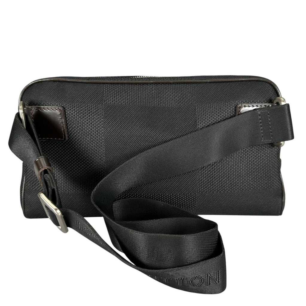 Pre-Owned acrobatics Damier jean Noir body bag black Leather nylon canvas Silver M93620 LOUIS VUITTON