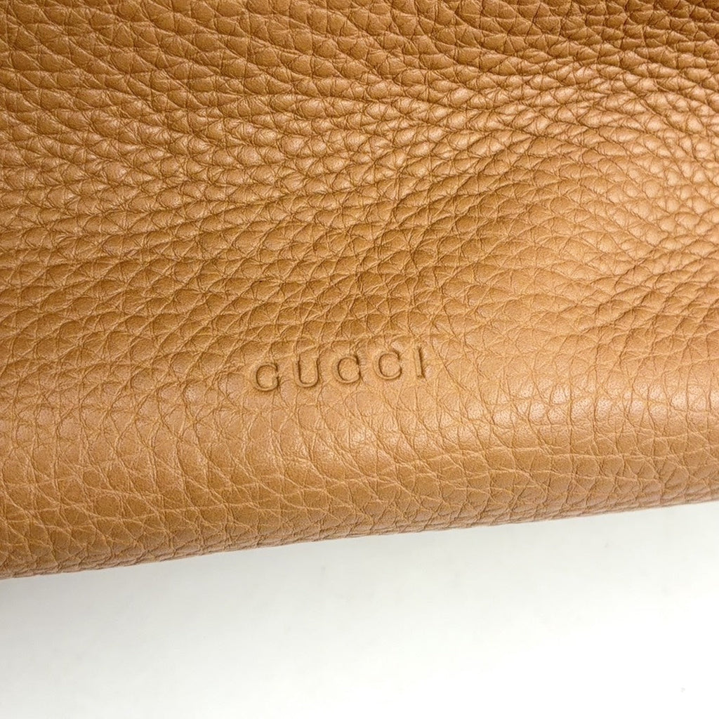 Pre-Owned Bamboo Daily Shoulder bag Handbag beige Leather Silver 370830 GUCCI