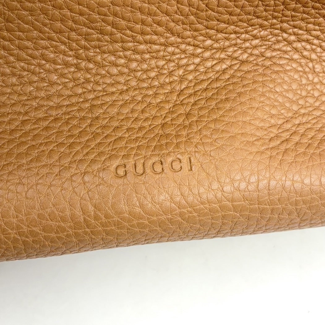 Pre-Owned Bamboo Daily Shoulder bag Handbag beige Leather Silver 370830 GUCCI