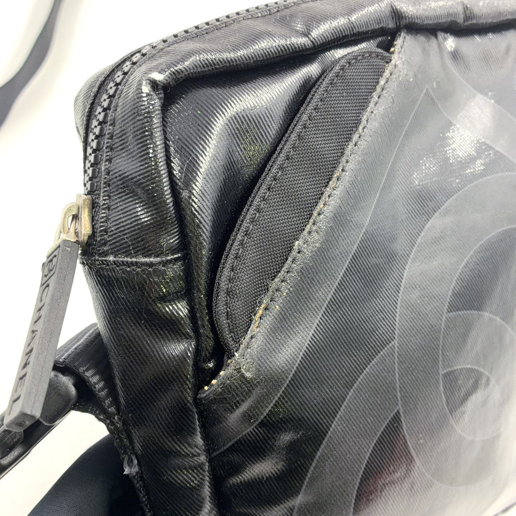 Pre-Owned coco mark Serial number starting with 11 Shoulder bag black Coated canvas Nylon Silver  CHANEL
