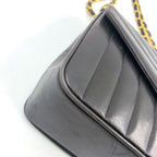 Pre-Owned mademoiselle Chevron Serial number starting with 2 chain shoulder bag black lambskin Gold CHANEL